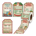 Rouleaux d'étiquettes cadeaux de Noël en papier kraft avec divers motifs festifs variés - Style B / 200 Étiquettes/Rouleau (75*50mm)