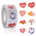 Rolle mit 8 verschiedenen Herzaufklebern und Thank You Text für Valentinstagsgeschenke - Thank You Herzmuster