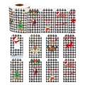 Étiquettes de Noël rectangulaires à carreaux noirs et blancs pour emballages cadeaux - Style Plaid Buffalo Noir et Blanc (Style 4) / 75*40MM