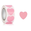 Roll of pink heart-shaped adhesive stickers for Valentine's Day gift packaging - Pink Heart