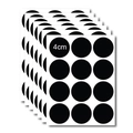 Set of 4cm round black chalkboard stickers made of premium matte PVC for labeling - Matte Finish * 4cm Diameter 12 Stickers/sheet