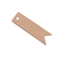 Macro view of blank brown kraft paper gift tags with swallowtail design and hanging hole - Blank / Kraft Color