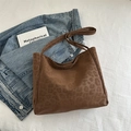 Braune Tragetasche mit Leopardenmuster aus Wildleder für Herbst-Freizeit-Looks - Braun Ohne Anhänger