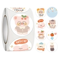 Rouleau d'autocollants ours et fleurs pour enfants avec textes de récompense variés - Style d'ours Merci (款2)