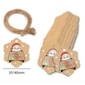 Detail view of snowflake-shaped kraft paper Christmas tags with Merry Christmas santa print - Kraft Snowflake Shape Santa Style / 100pcs Pack