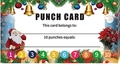 Detailed view of Santa Christmas punch card with 10 reward spots for kids' tracking - Card 1 (50 Cards/pack)