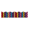 Colorful zigzag scalloped border stickers for classroom bulletin board decorations - Colorful Wave Stripes