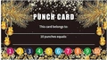 Detail of Christmas punch card with golden pine branches, snowflakes and 10 reward spots - Card 4 (50 Cards/pack)