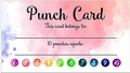 Dettaglio della carta fedeltà acquerello rosa e blu con dieci punti e campi da compilare - Carta 7 (50 Carte/confezione)