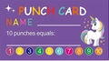Dettaglio della tessera premi unicorno per bambini con dieci punti e design viola - Carta 9 (50 Carte/confezione)