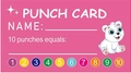 Carta fedeltà rosa per bambini con illustrazione di un simpatico orsetto bianco dei cartoni - Carte 10 (50 Carte/confezione)