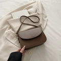 Chocolate brown minimalist square crossbody bag with embossed logo on premium faux leather - Brown