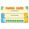 Dinosaur themed student reward punch cards with 10 hole spots for classroom behavior - Yellow