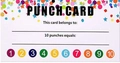 Detail einer bunten Belohnungskarte für Schüler mit 10 Feldern und Namensfeld - Buntes Konfetti Und Sterne Stil