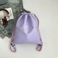 Mochila minimalista de nailon impermeable con cordón en color lila claro - Morado