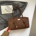 Sac fourre-tout chic en cuir PU marron café avec motif matelassé à losanges - Motif Matelassé Brun (Style 2 Brun)