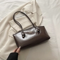 Bolso tote marrón oscuro de cuero encerado con logo dorado COIN Y2DN y nudos - Marrón