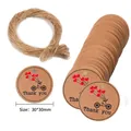 Round kraft paper 'Thank You' tags with bicycle design, 30mm diameter with hemp rope - Bicycle Balloon Decoration Round Thank You Style (No. 006)