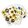 Abschlussfeier Sticker Set mit Doktorhüten und Ballons auf einem weißen Hintergrund - Kleine Packung