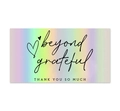 Détail d'une carte de remerciement holographique avec texte manuscrit beyond grateful noir - Beyond Grateful Style de Police Artistique (Style 4)
