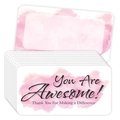 Pink watercolor You Are Awesome motivational reward cards for children on white background - Pink