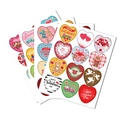Valentijnsdag hartjes stickers set met beren, cupcakes en cupido op een witte achtergrond - Afbeeldingsformaat * 13 * 19 Cm 4 Ontwerpen * 1 = 4 Afbeeldingen