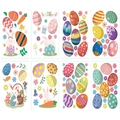 Set de stickers Pâques avec œufs colorés, lapins et poussins sur 8 planches décoratives - Ensemble de Base (8 Feuilles)