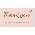 Pink Thank You cards for small business with heart icon and handwriting typography - Card 2 / 50 Sheets/Pack