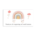 Close-up of Thank You card with a warm rainbow and clouds illustration on white cardstock - Cards 3 (50 Cards/pack) * 5 * 9cm