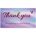 Close-up of holographic Thank You card with purple and blue gradient background - Holographic Gradient Thank You Card (Style 1) / Card 50*90MM