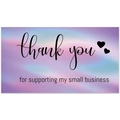 Holographic Thank You card for small business with heart icon and colorful gradient - Holographic Thank You Card (Style 2) / Card 50*90MM