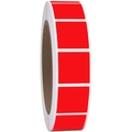 Detalle del rollo de etiquetas adhesivas cuadradas rojas para codificación de color - 500 Piezas/Rollo (25*25mm) / Rojo