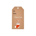 Kerstcadeau-label van kraftpapier met kerstsok-ontwerp en To/From velden - Kerstsok snoep stijl
