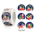 Rotolo di adesivi Buon Natale da 3,8 cm con 6 motivi festivi per etichette regalo - 25mm / Stile A