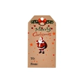 Kerstcadeaulabel van kraftpapier met de Kerstman en een vrolijke Merry Christmas-groet - Kerstman Stijl