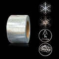 Holographic silver snowflake and Merry Christmas roll stickers for holiday gift packaging - Standard Type / Transparent Silver Stamping