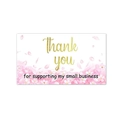 Pink cherry blossom Thank You card for supporting my small business, elegant floral design - 50x90mm / Pink Cherry Blossom Petal Decor Style (Card 4)
