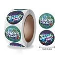 Floral Thank You stickers roll with 1 inch watercolor succulent and plant designs - Model C* 1 Inch - 2.5cm