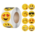 Kleurrijke emoji-stickerrol met verschillende smileys en uitdrukkingen voor kids en decoratie - 8 Patronen * 15 Inch - 38 Cm