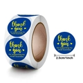 Adesivi Thank You oro rosa in rotolo per piccole imprese etichette tonde da 2,5 cm - Diametro 25mm / Blu Reale