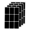 Set of 36 rectangular matte black waterproof PVC chalkboard labels for home organization - 55*35MM / Regular Fit / Black