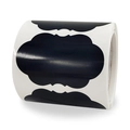 Waterproof PVC blackboard label stickers roll with retro wavy edges for home storage - Black *55*35mm