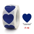 Pegatinas de corazón azul en rollo de 1 pulgada para etiquetado de regalos - Corazón Azul Oscuro (F-19)