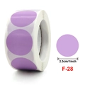 Détail des étiquettes adhésives rondes violet lavande de 2,5 cm en rouleau de scellage - Rond Violet Clair (F-28)