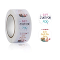 Rouleau d'autocollants cadeaux ronds roses avec texte Gift Just For You et motifs festifs - Petit / Style Célébration Multicolore