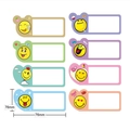 Adesivi per nomi impermeabili con faccina sorridente e bordi colorati per bambini - 76*30mm / Stile Sorriso