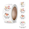 Florale Thank You Aufkleber mit vier botanischen Motiven für Geschenkverpackungen - 4 Pflanzen Florale Stile (2.5CM/500 Stück)