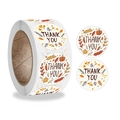 Autocollants de remerciement d'automne avec citrouille et feuilles pour Thanksgiving - 2.5cm