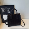 Deep coffee brown tote bag in premium suede leather with top handle and crossbody strap - Dark Coffee Without Pendant