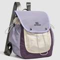 Mochila de senderismo ligera en morado y crema con hebillas metálicas y logo - Lila